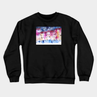 The colored houses in Portofino Crewneck Sweatshirt